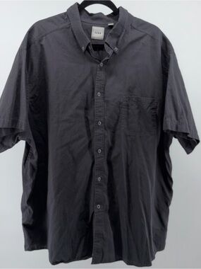 ROWM Button Down Black Short Sleeve Shirt, Men Size 3XB, Front Pocket